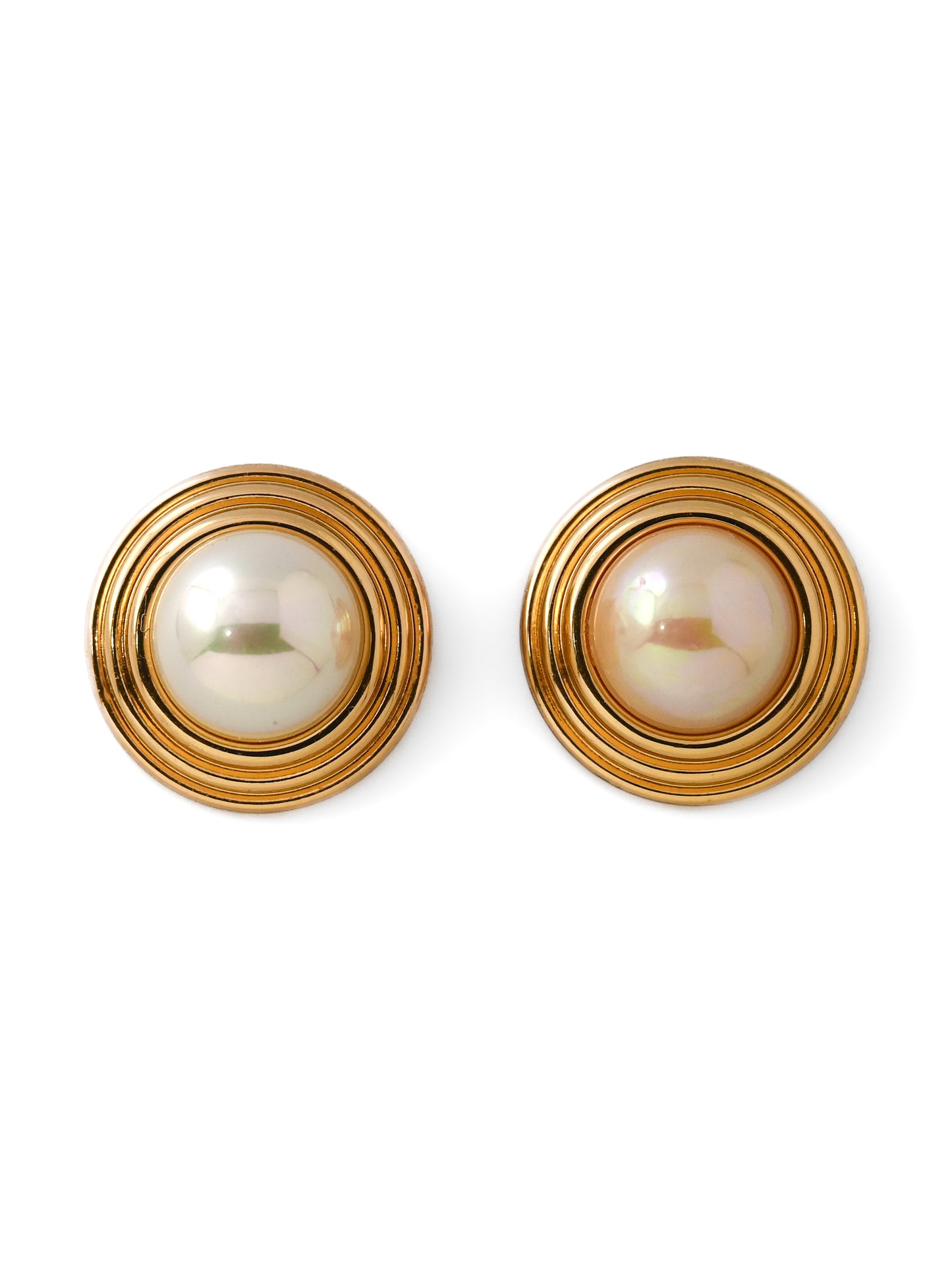 Dior Pearl Round Clip Earrings