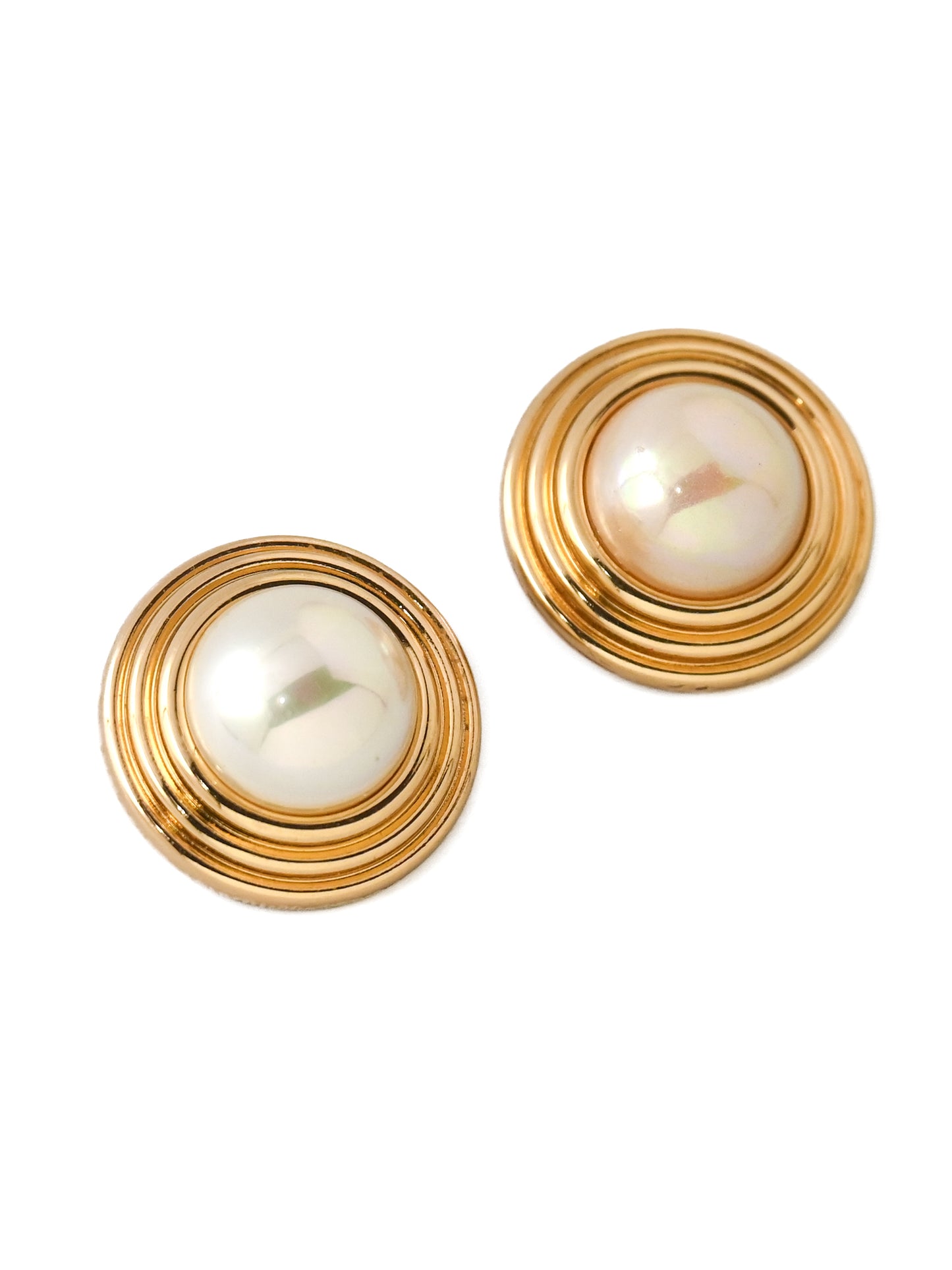 Dior Pearl Round Clip Earrings