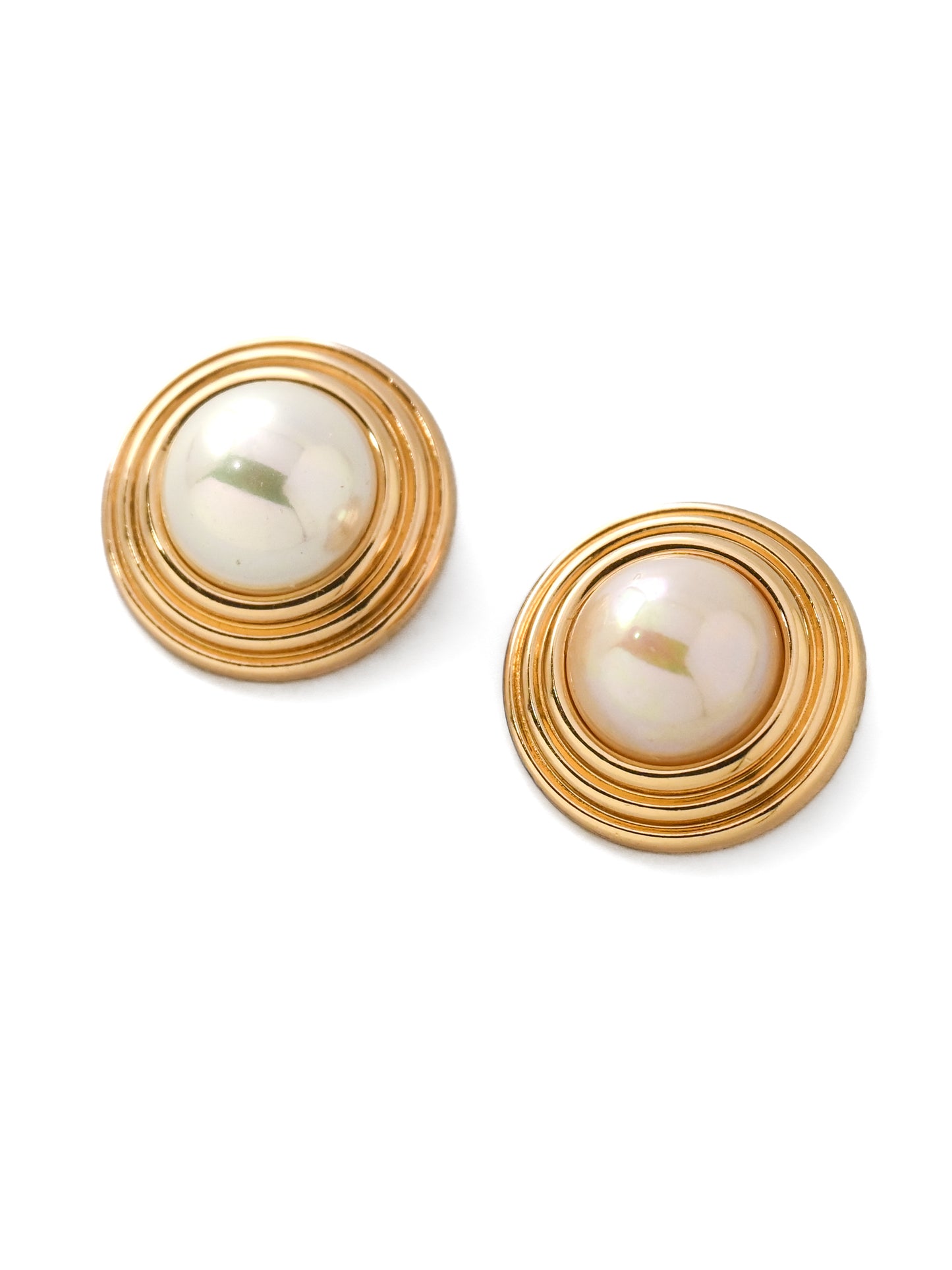 Dior Pearl Round Clip Earrings