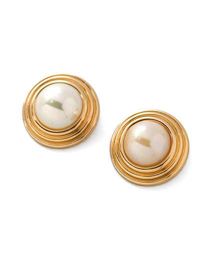 Dior Pearl Round Clip Earrings