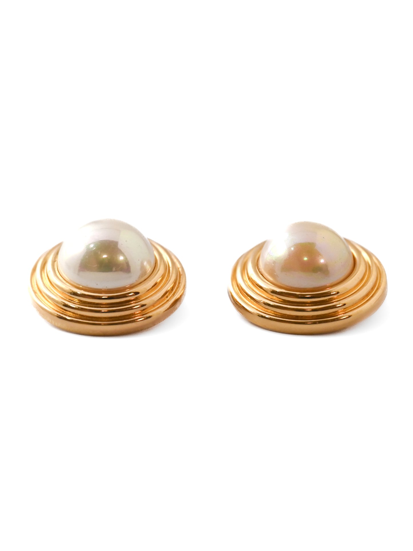 Dior Pearl Round Clip Earrings
