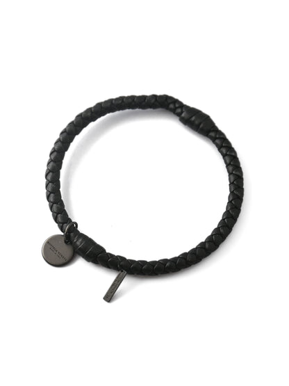 Bottega Veneta Black Leather Bangle