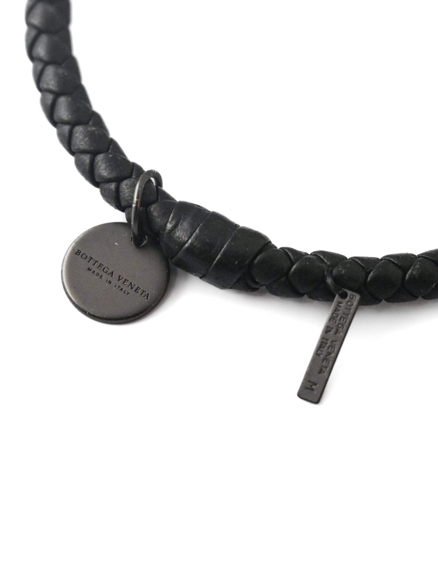 Bottega Veneta Black Leather Bangle
