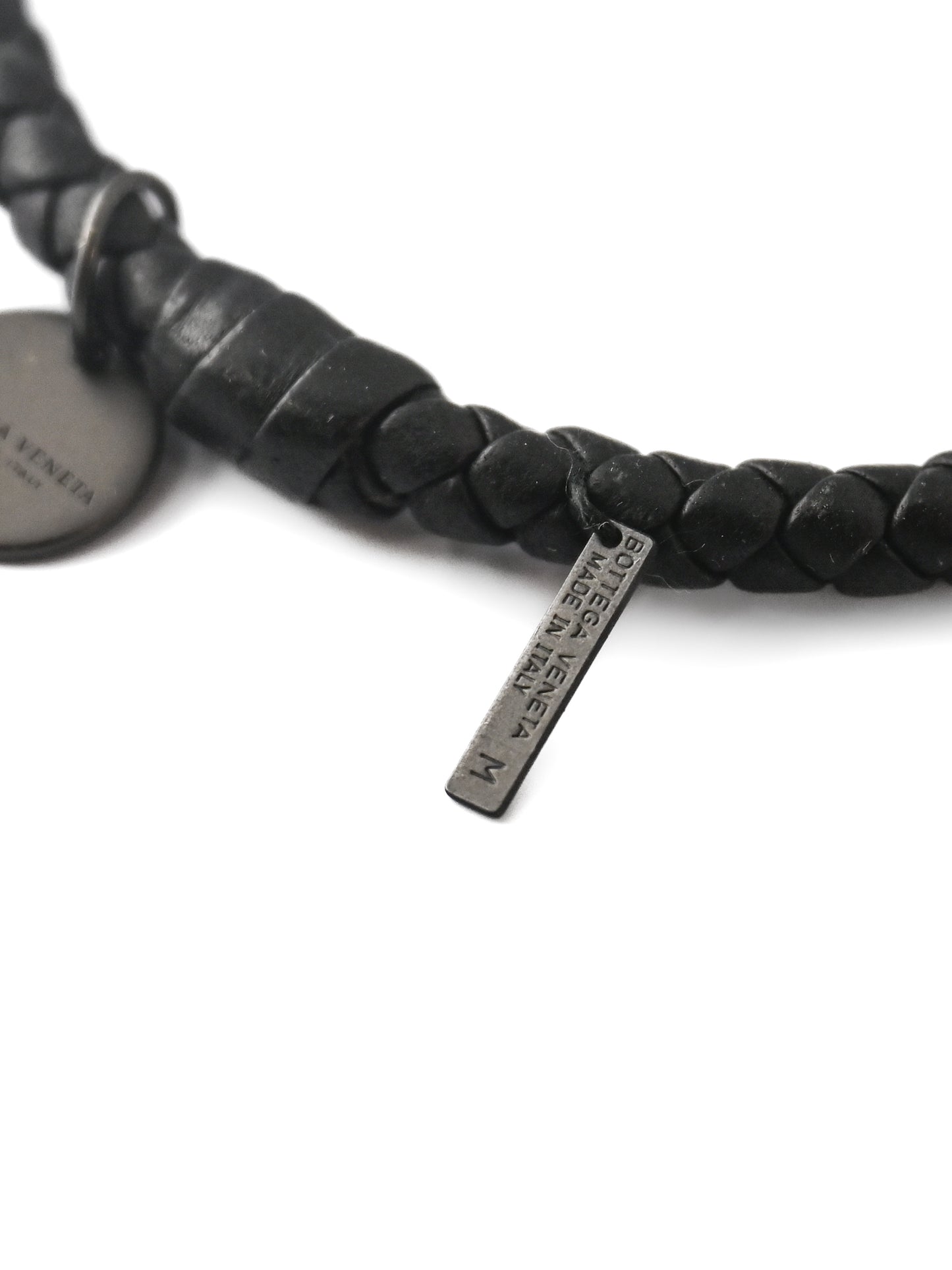 Bottega Veneta Black Leather Bangle