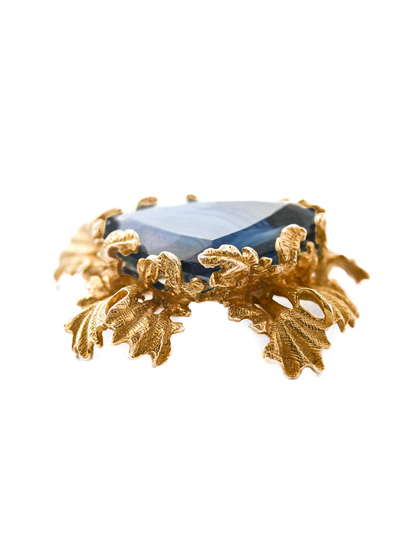 Castlecliff Blue Glass Brooch