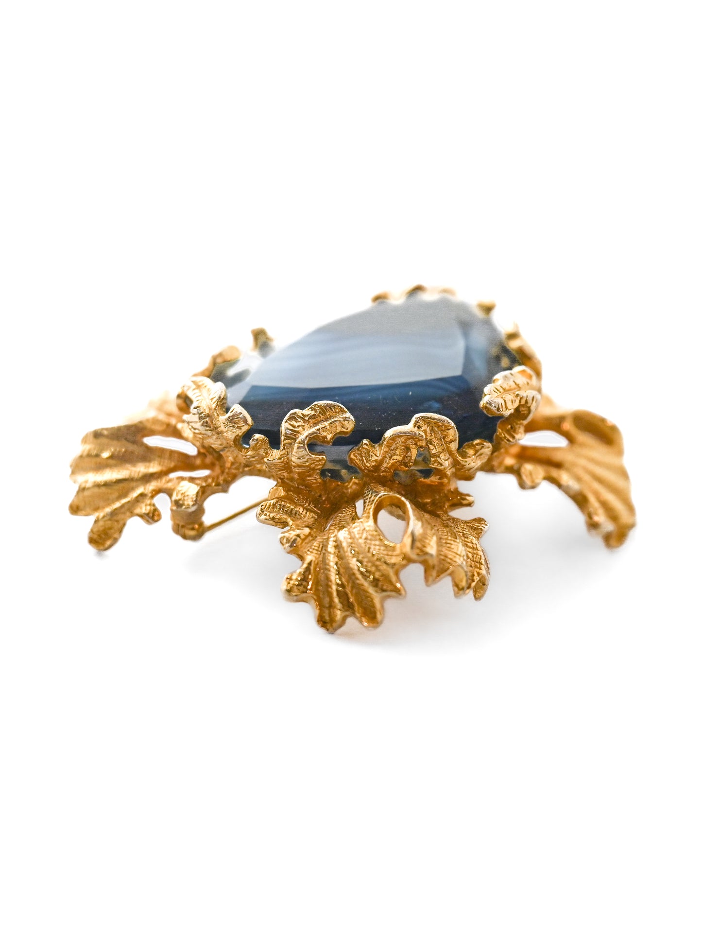 Castlecliff Blue Glass Brooch