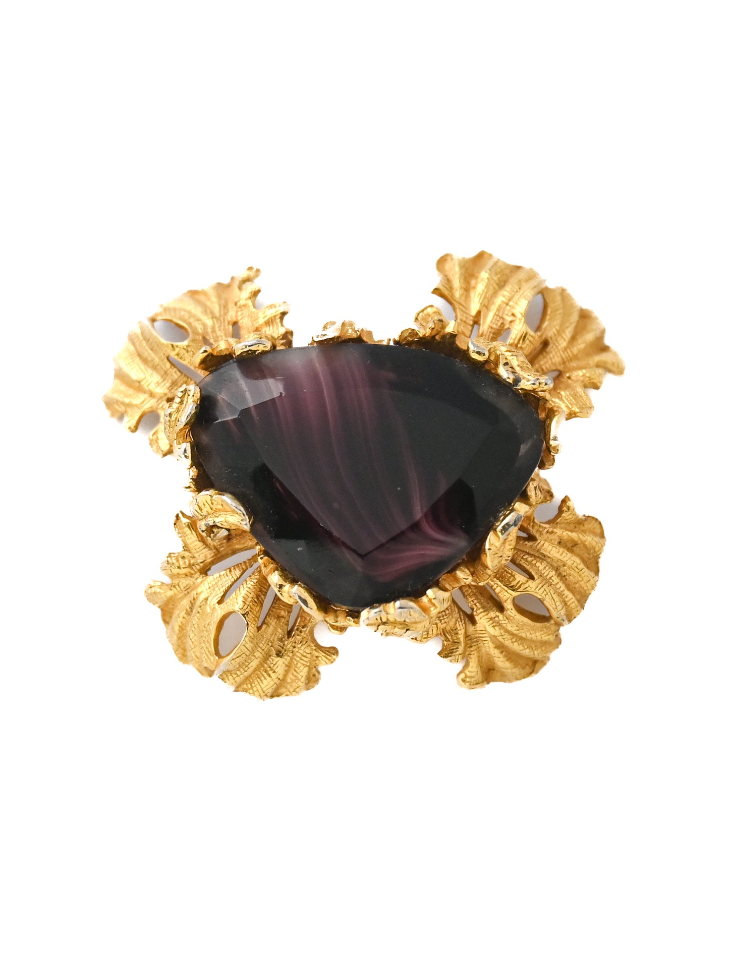 Castlecliff Purple Glass Brooch