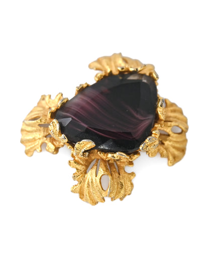 Castlecliff Purple Glass Brooch
