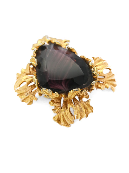 Castlecliff Purple Glass Brooch