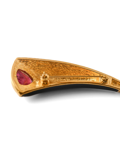 Dior Cornucopia Red Glass Brooch