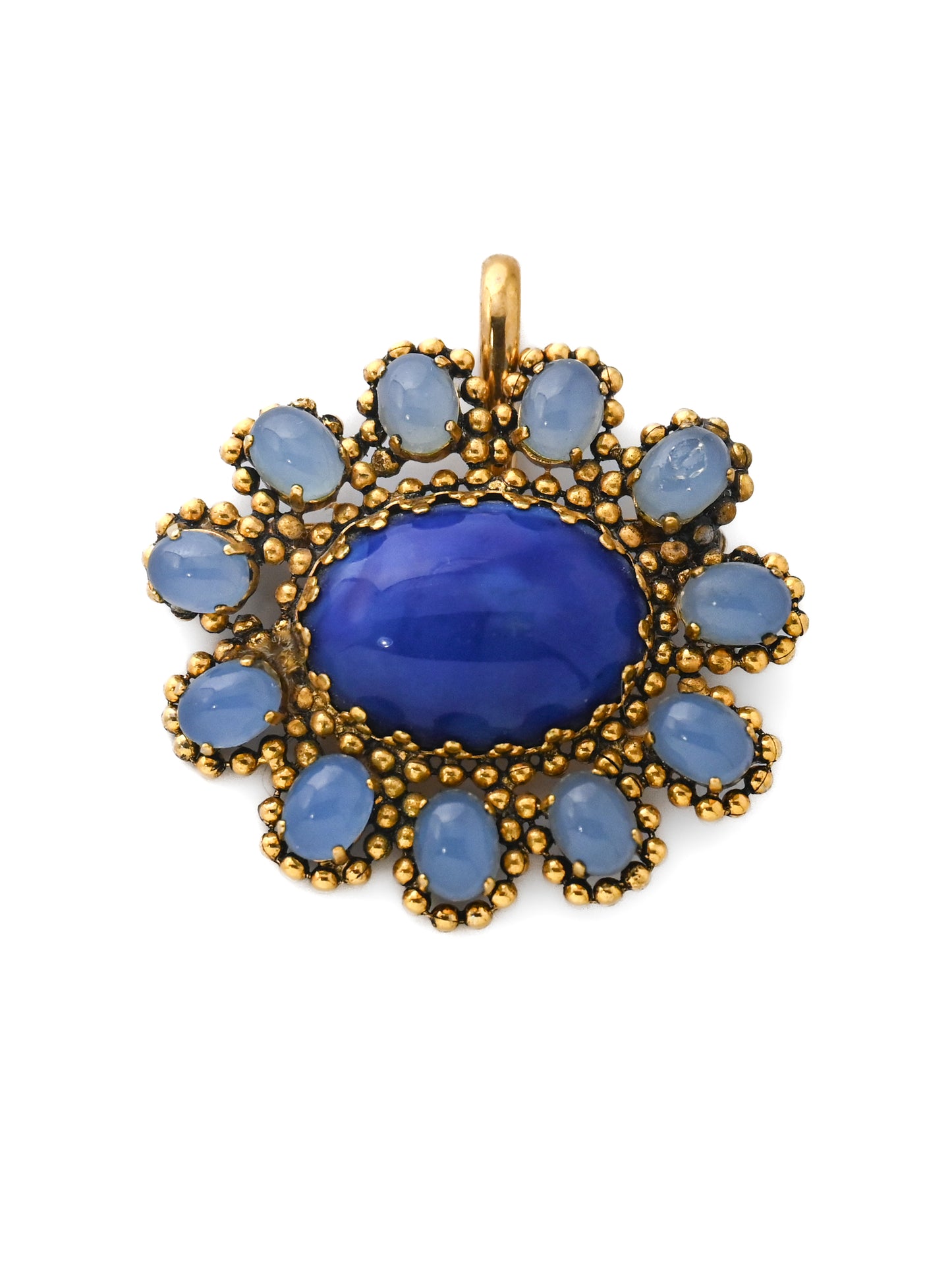 Dior 1965 Blue Glass Brooch Pendant