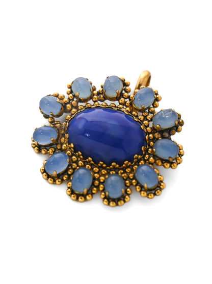 Dior 1965 Blue Glass Brooch Pendant