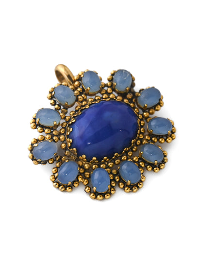 Dior 1965 Blue Glass Brooch Pendant