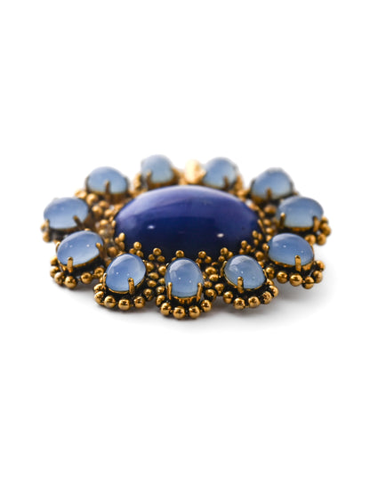 Dior 1965 Blue Glass Brooch Pendant