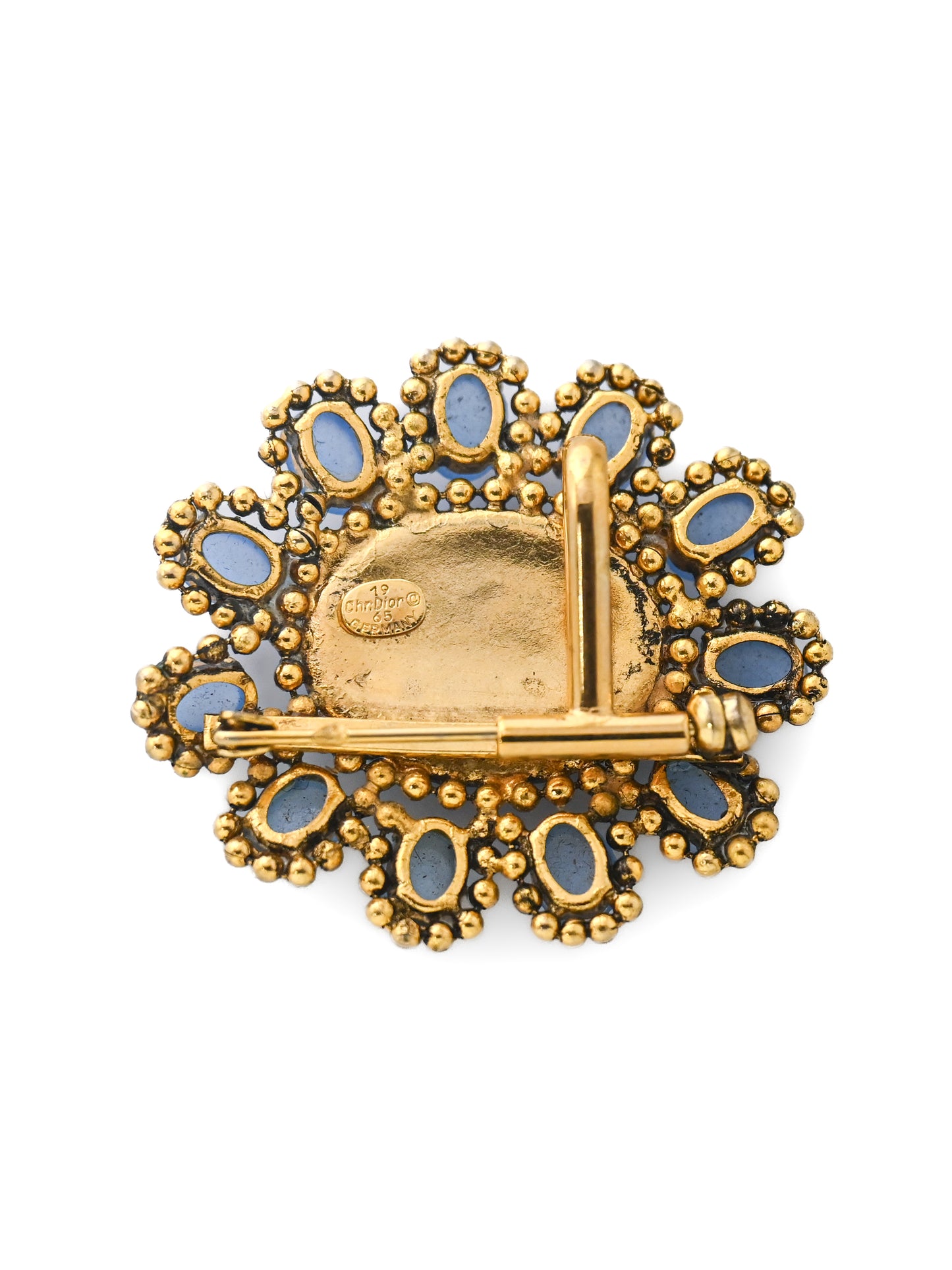 Dior 1965 Blue Glass Brooch Pendant