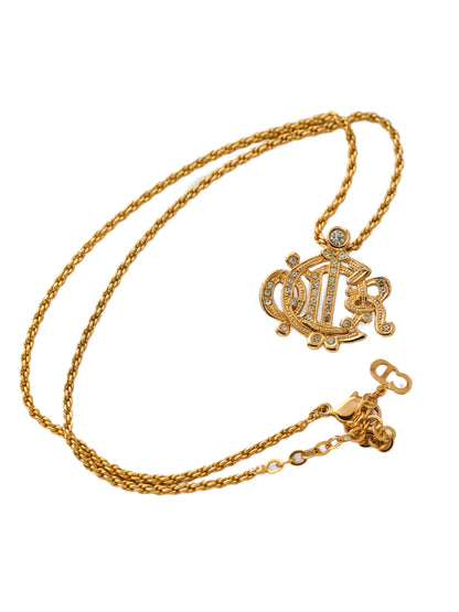 Dior Pumpkin Carriage Monogram Rope Chain Necklace