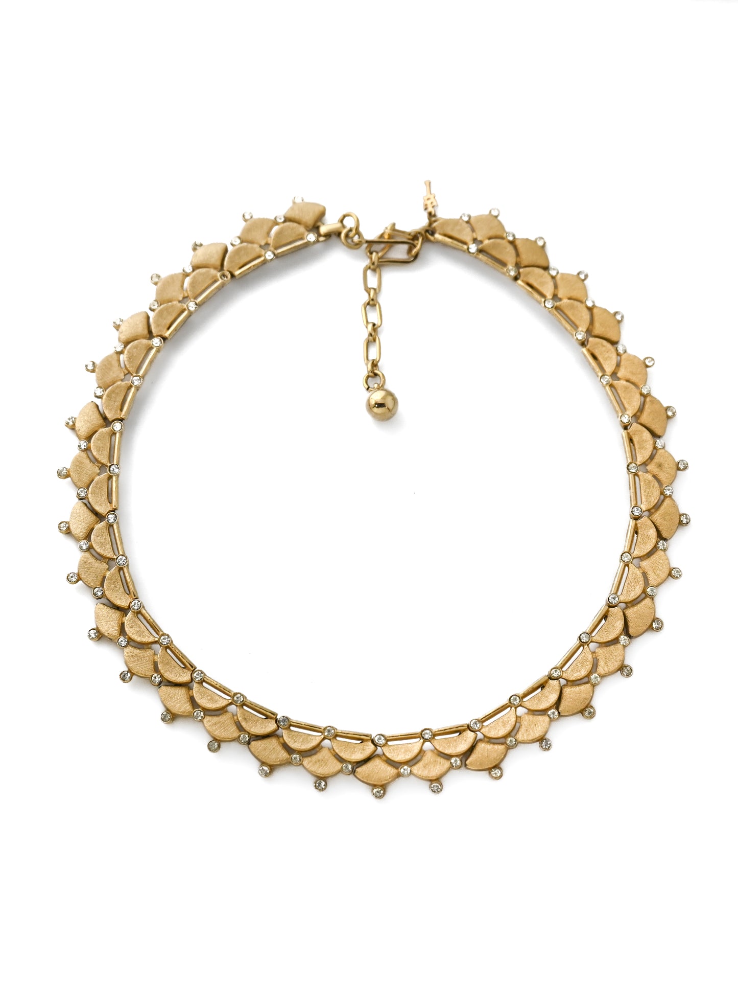 Trifari Dragon Scale Rhinestone Necklace