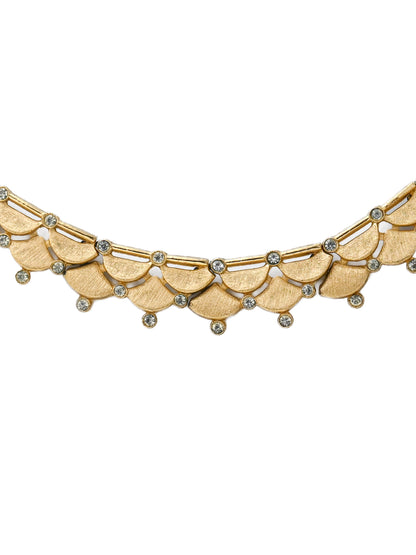 Trifari Dragon Scale Rhinestone Necklace