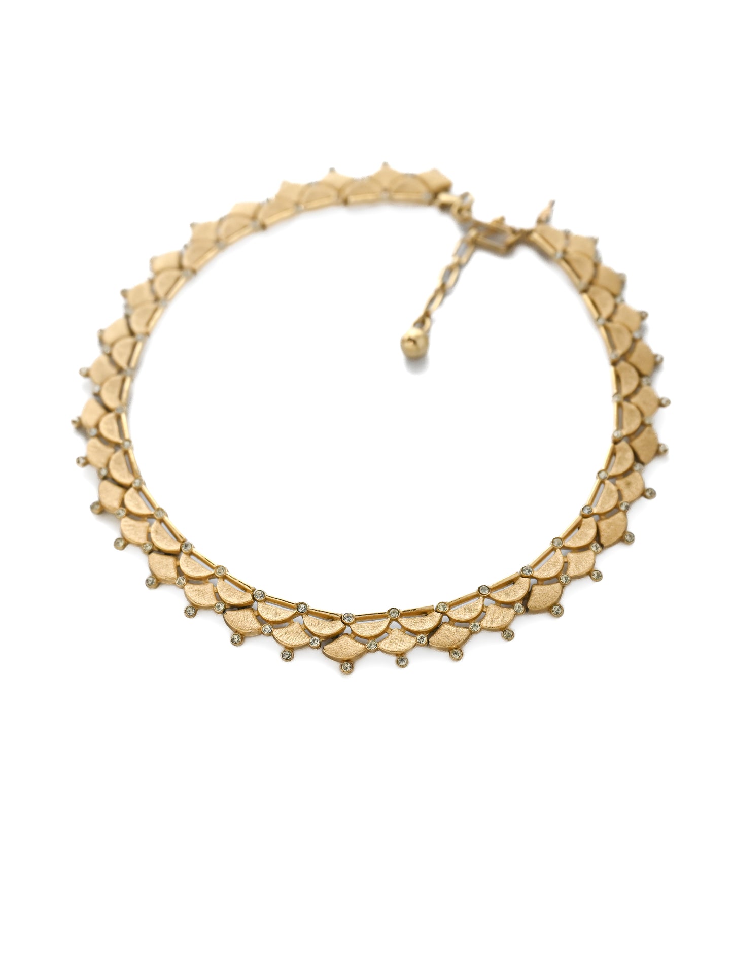 Trifari Dragon Scale Rhinestone Necklace