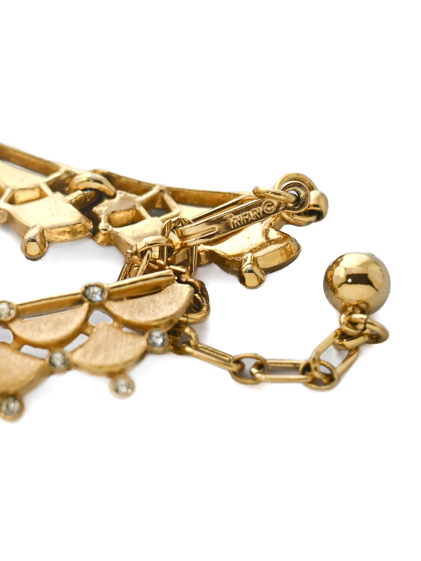 Trifari Dragon Scale Rhinestone Necklace