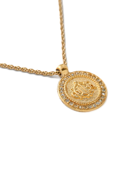 Dior Pumpkin Carriage Monogram Medallion Rope Necklace