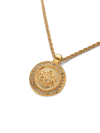 Dior Pumpkin Carriage Monogram Medallion Rope Necklace