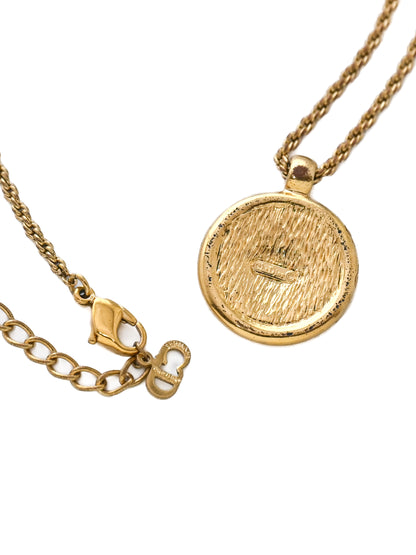 Dior Pumpkin Carriage Monogram Medallion Rope Necklace