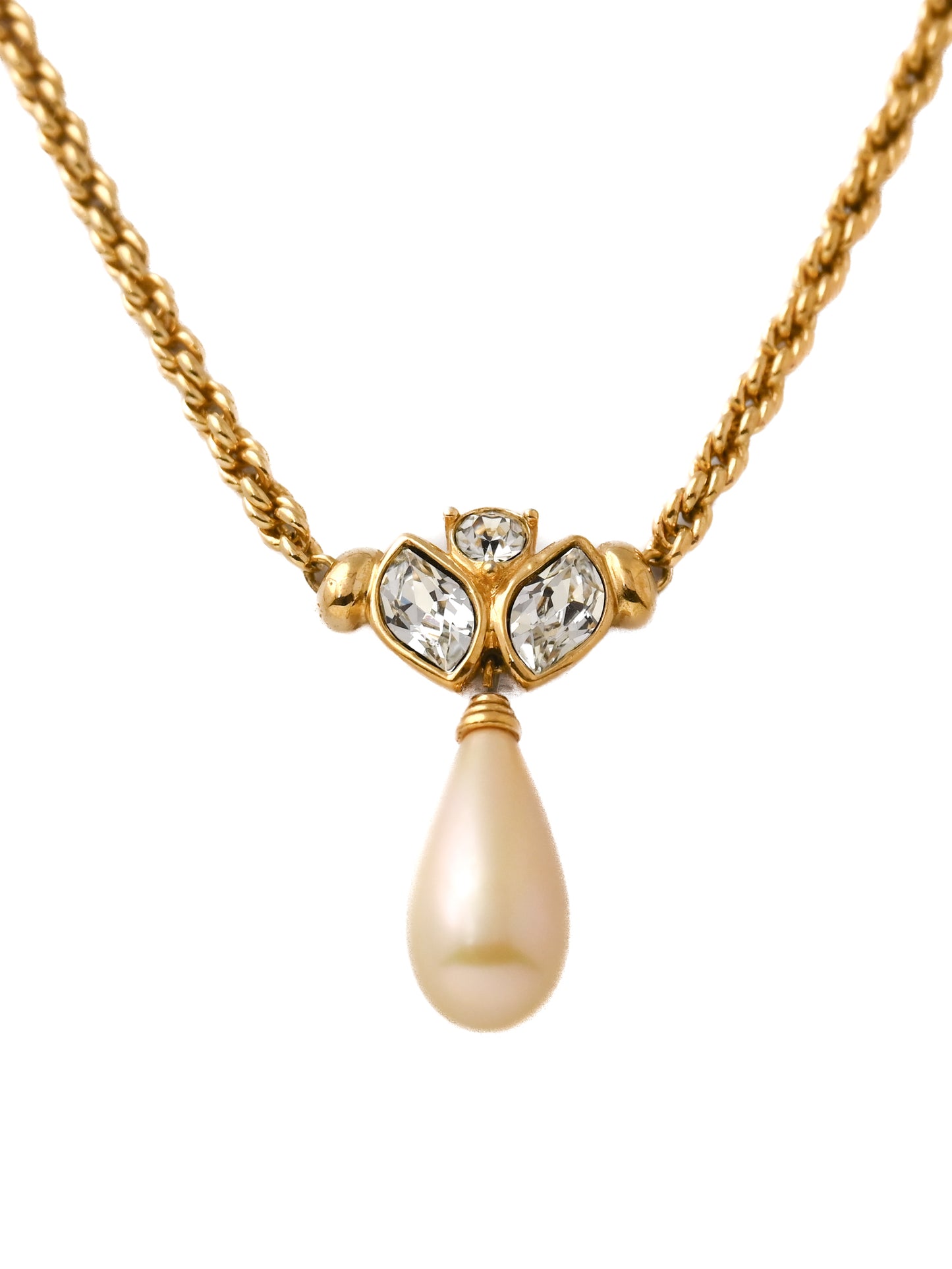 Dior Pearl Drop Rope Chain Necklace