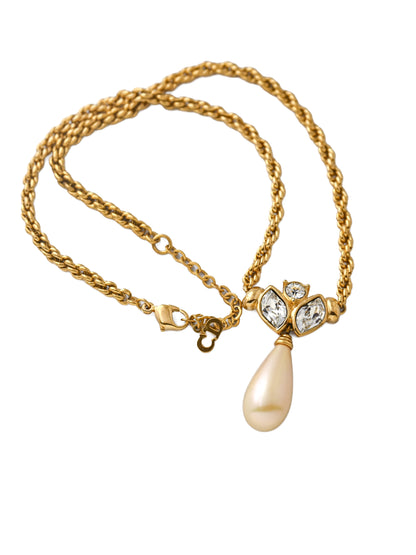 Dior Pearl Drop Rope Chain Necklace