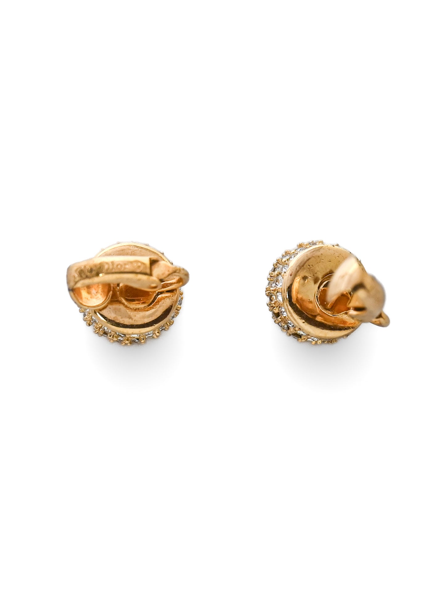 Dior Mini Rhinestone Ball Clip Earrings